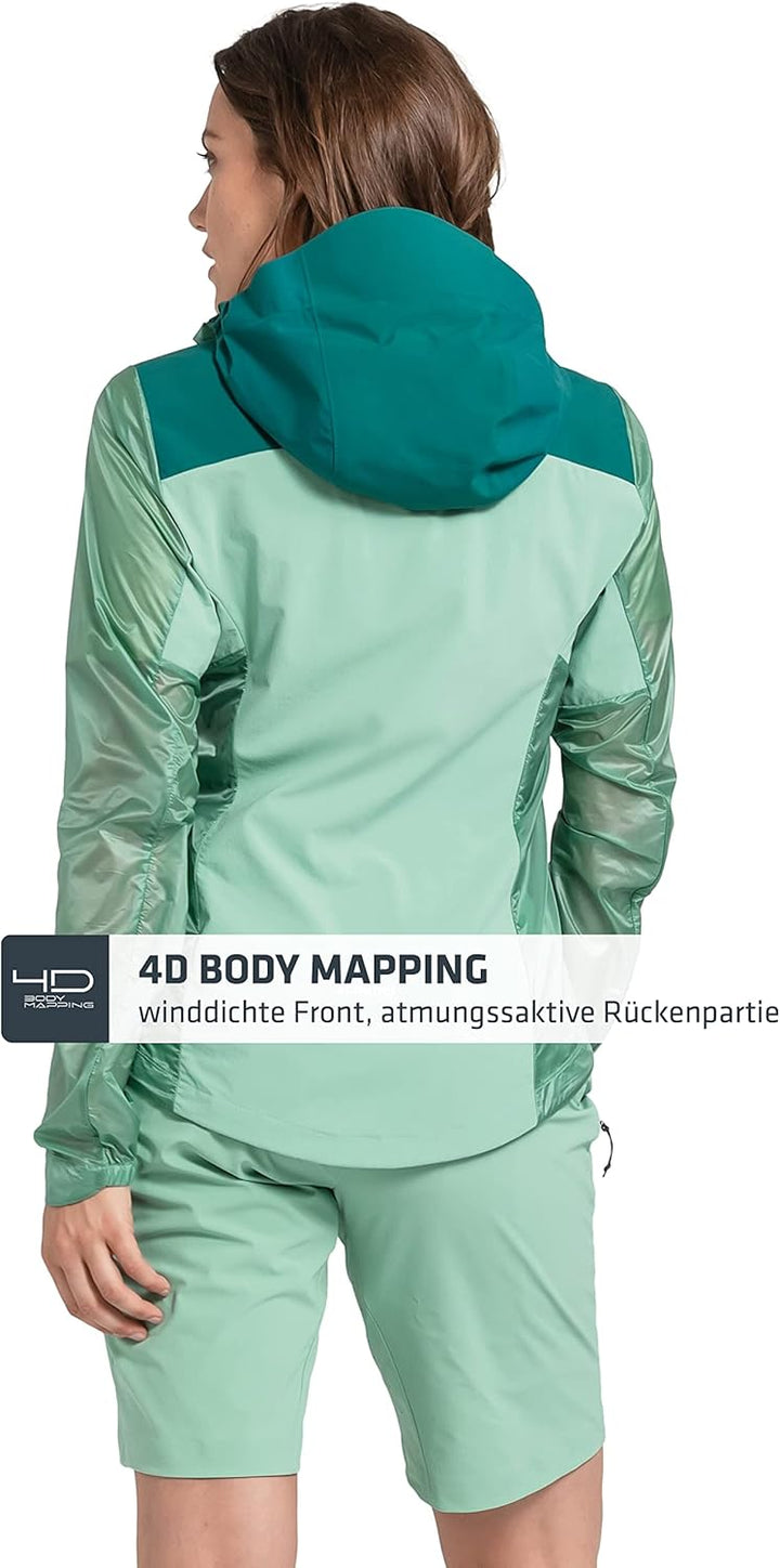 Schöffel Damen Hybrid Jkt Flow Trail L, extrem leichte, atmungsaktive MTB Jacke, wasserabweisende Fa