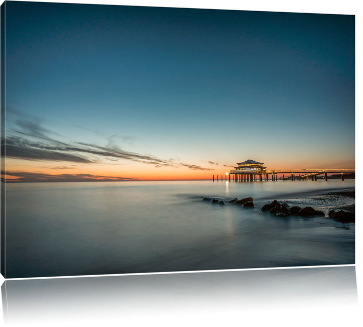 Pixxprint Timmendorfer Strand als Leinwandbild/Grösse: 100x70 / Wandbild/Kunstdruck/fertig bespannt,