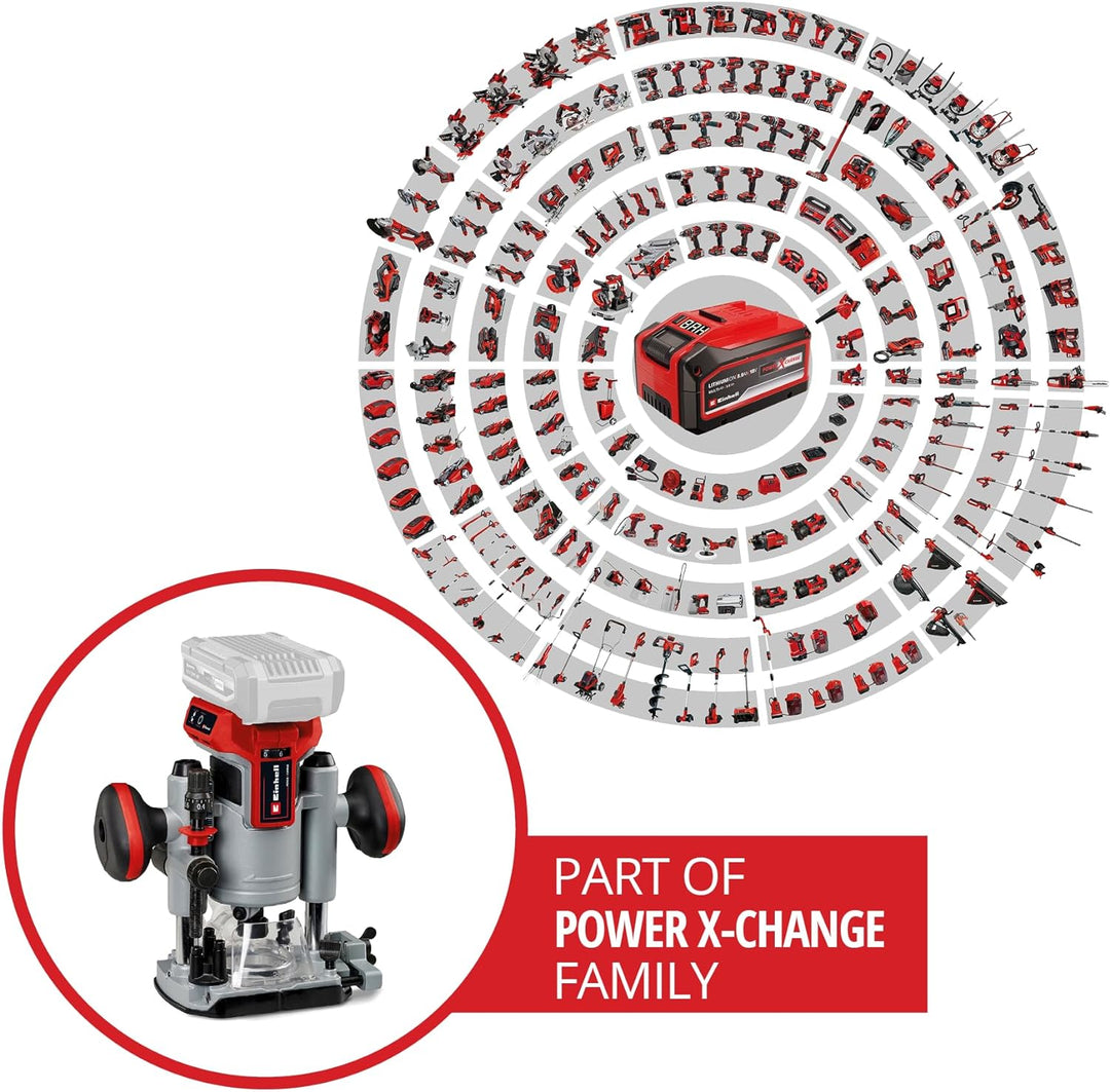Einhell Professional Akku-Oberfräse TP-RO 18 Li BL-Solo Power X-Change (18 V, Li-Ion, Hubhöhe 35 mm,