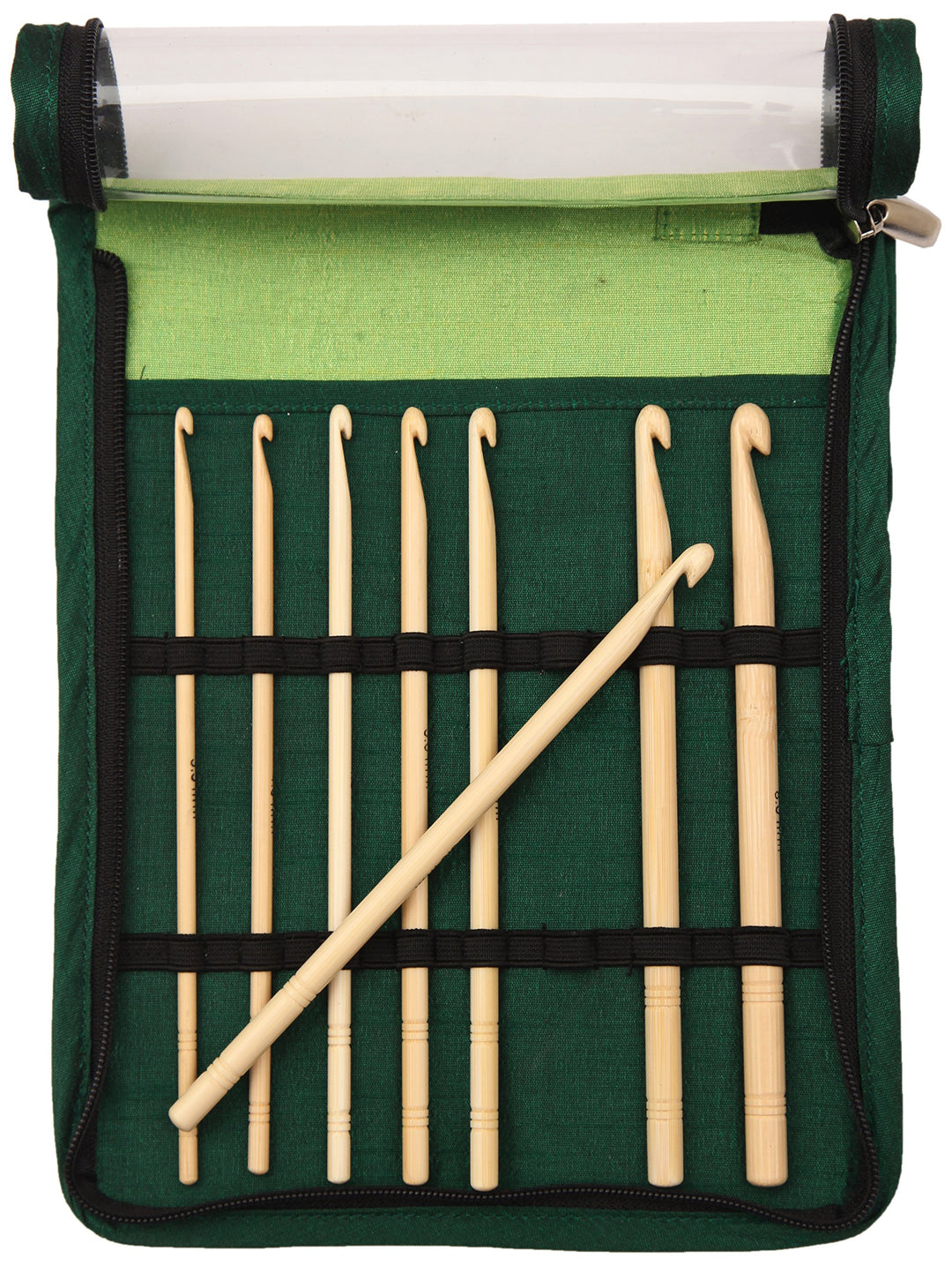 KnitPro haaknaaldenset 8 bar, Bambus, Beige, Sortiert