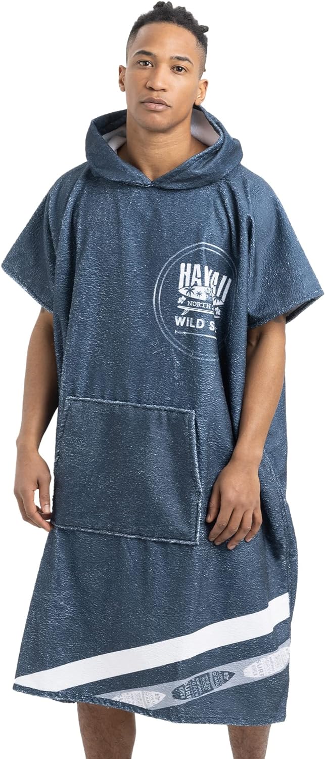 HOMELEVEL Badeponcho Unisex - Surf Poncho aus Baumwolle/Polyester - Handtuch für Erwachsene - Badema