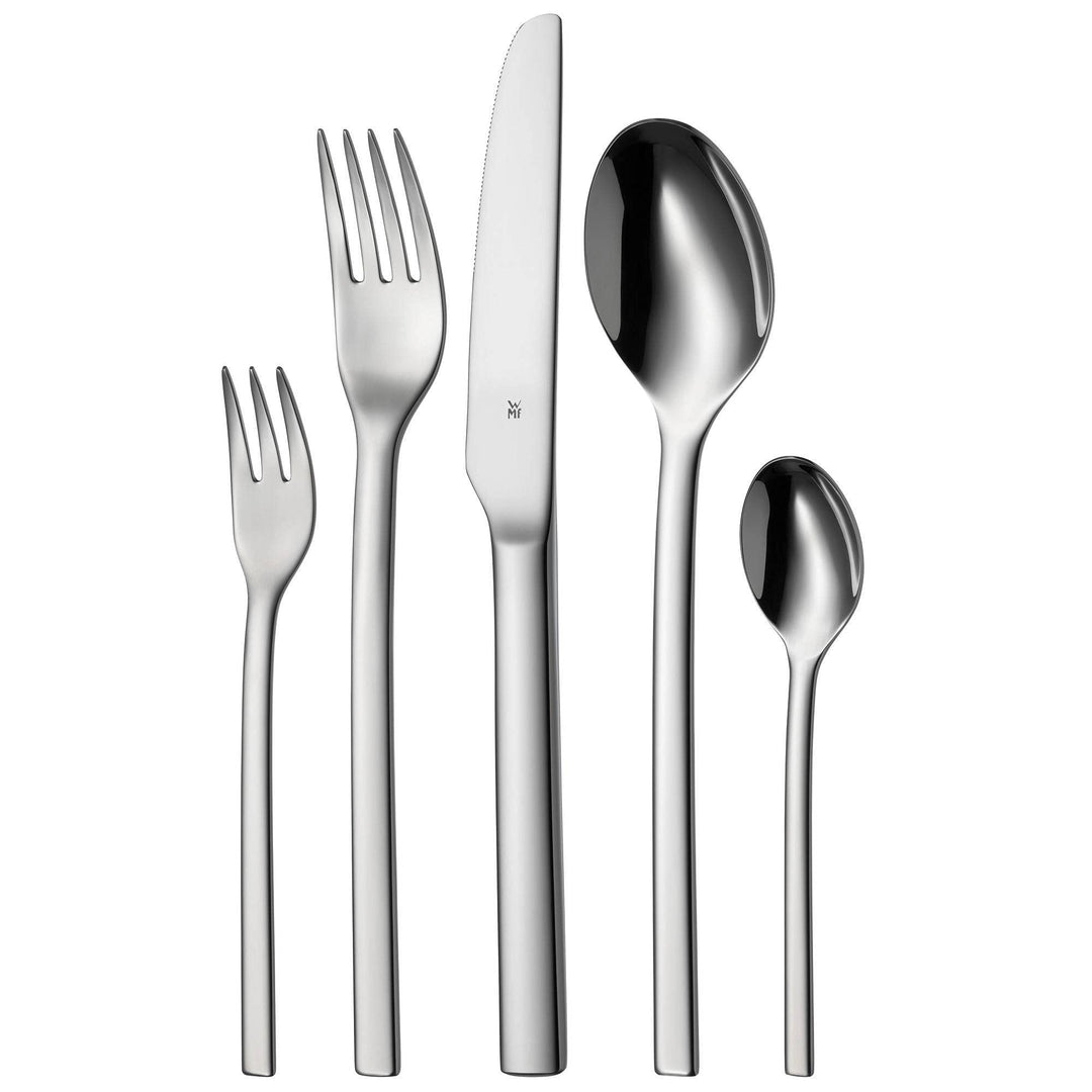 WMF Tavira Besteckset 6 Personen, 30 teilig, Monobloc-Messer, Cromargan Edelstahl poliert, glänzend,
