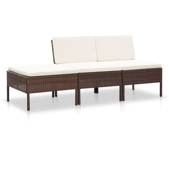 homiuse 3 Stück Garten Lounge Set mit Auflagen Balkonmöbel Set Gartenmöbel Set Terrassenmöbel Outdoo