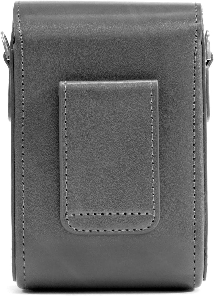 MegaGear MG1433 Panasonic Lumix DC-ZS200, TZ200, Leica C-Lux Leder Kameratasche mit Trageriemen, Gra