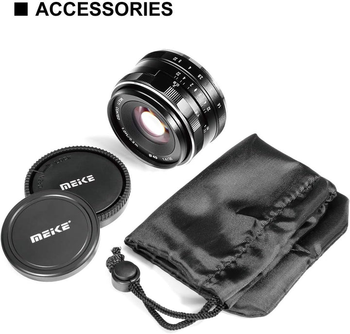 Meike MK-35mm F/1.4 Manual Focus Large Aperture Lens Compatible with Olympus Panasonic Micro Four Th