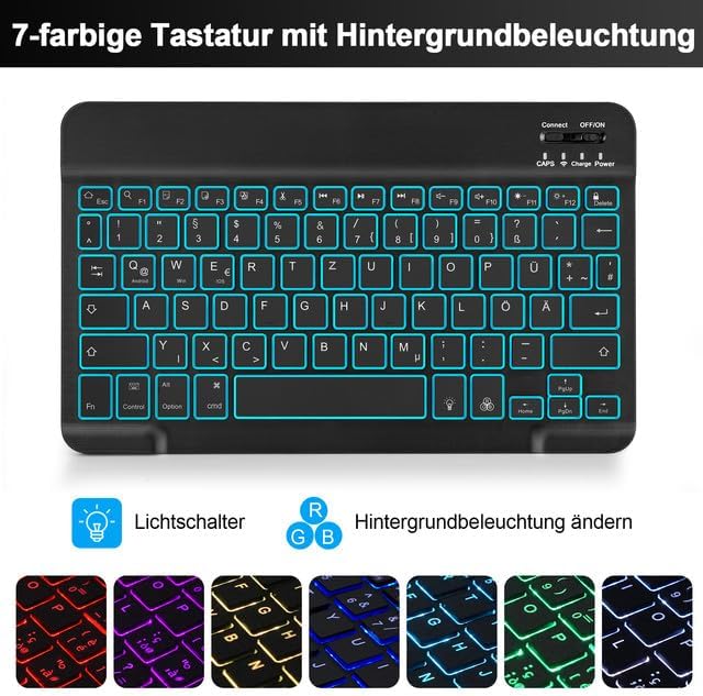 SOPPY Tastaturhülle mit Maus für Samsung Galaxy Tab A9 Plus 2023/Tab A11 Plus 2025 11 Zoll (SM-X210/