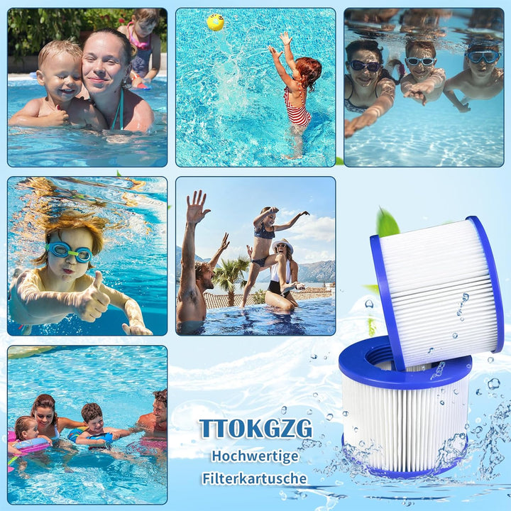 Filterkartuschen für aufblasbares Spa, Filter für Spa Zubehör Clever Spa Filter 75 * 100 mm Höhe 75