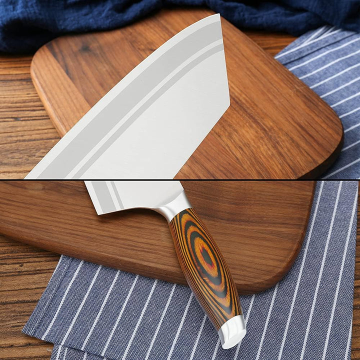 WILDMOK Nakiri Messer, professionelles asiatisches Hackmesser 20 cm - Deutsches Stahlfleischmesser m