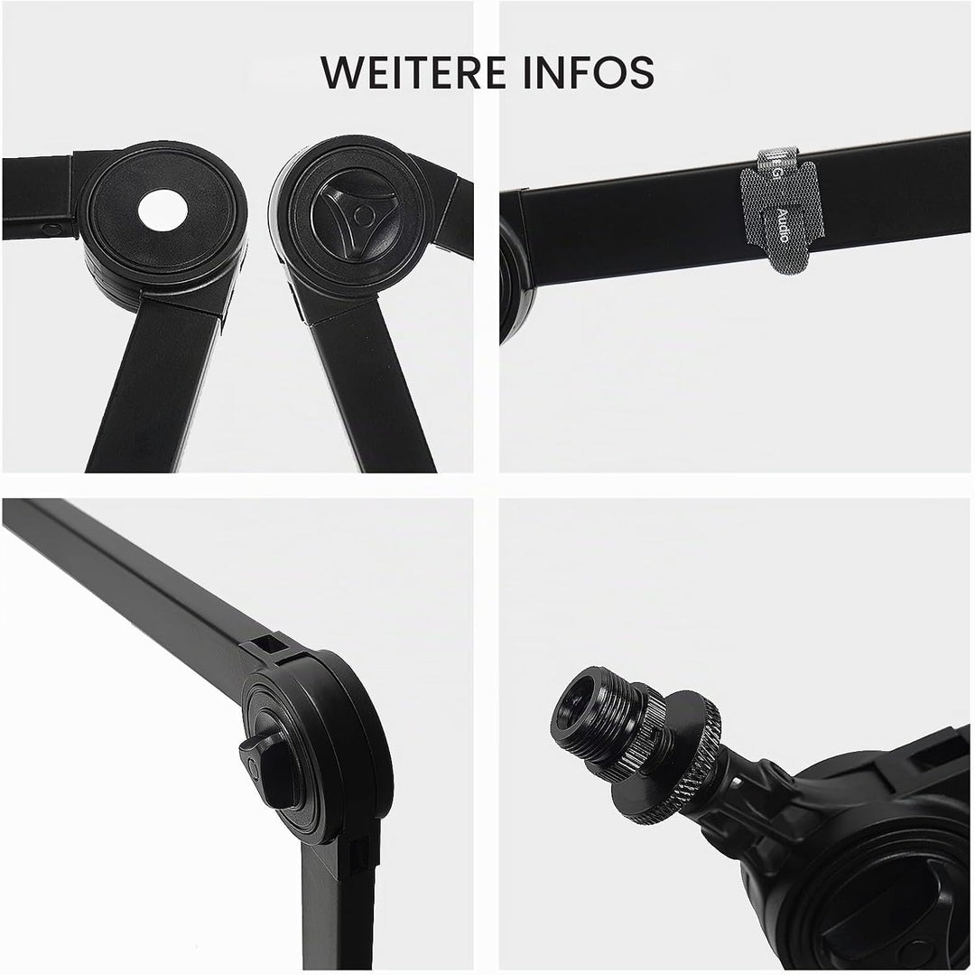 Mikrofonarmständer Verstellbarer Mikrofon-Tischhalter mit Tischklemme Professioneller Mikrofonarmstä