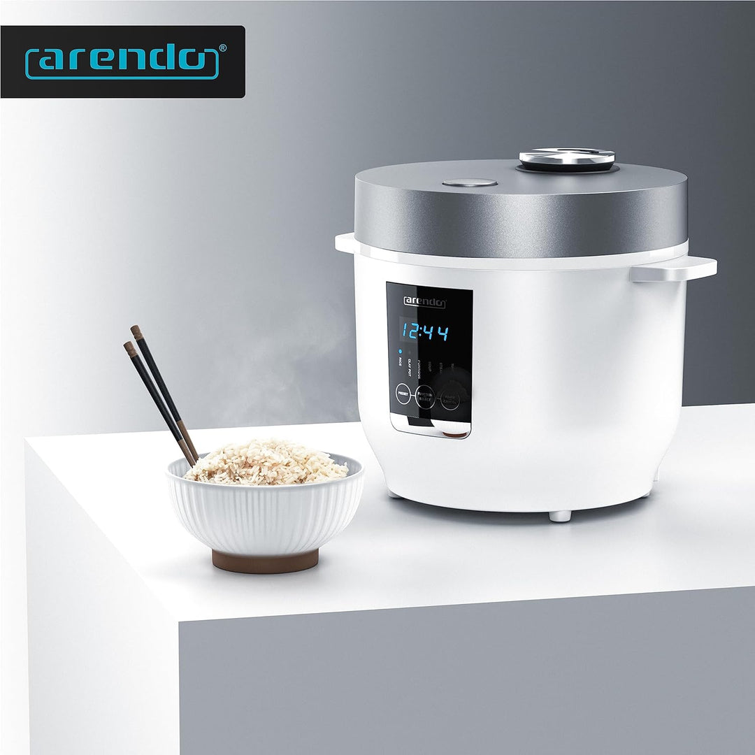 Arendo - Reiskocher - Muktikocher - Dampfgarer - 2l - Warmhaltefunktion - antihaftbeschichteter Gart