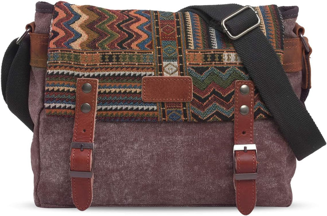 FANDARE Retro Umhängetasche für Männer/Frauen Business Crossbody Bag Outdoor Reise Camping Grosse Ka