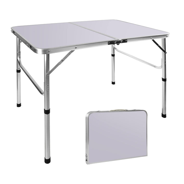 Klapptisch Campingtisch 90x60cm, Aluminiumrahmen Anti-Rost, tragbarer Laptoptisch mit abnehmbaren ve