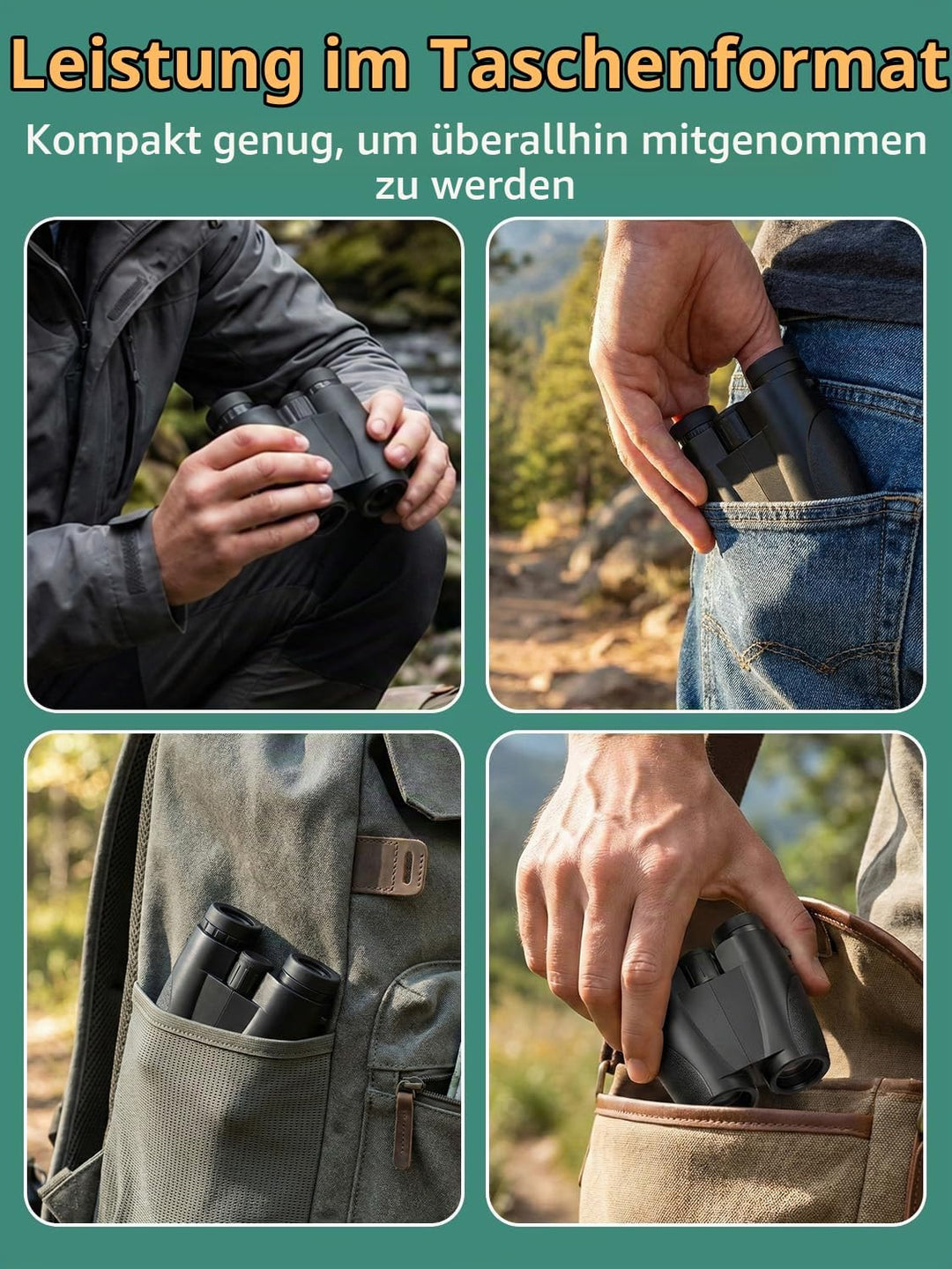 20x25 Kompaktes Fernglas für Erwachsene &amp; Kinder, Fernglas Erwachsene mit hoher Vergrösserung bei sc