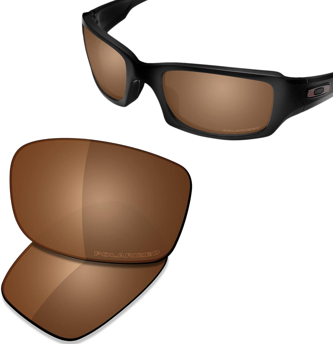 Saucer Premium Ersatzgläser für Oakley Fives Squared Sonnenbrillen High Definition - Amber Brown Pol