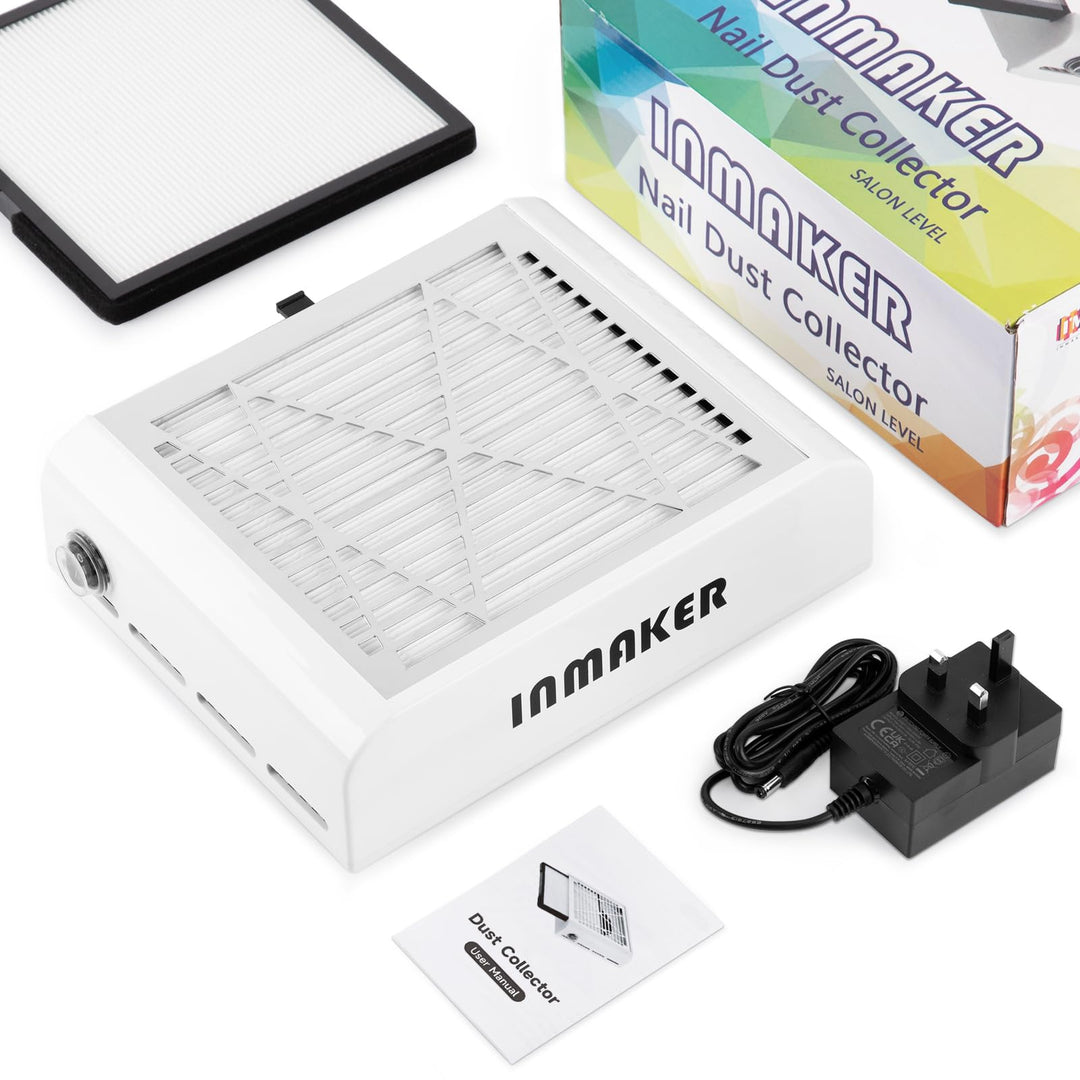 Staubabsaugung für Nägel, 60W Nagelstaubsauger mit 2 Wiederverwendbaren Filters, Professionell Nagel
