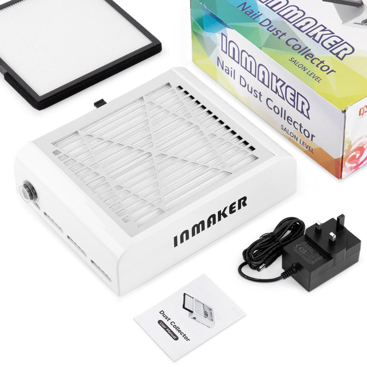 Staubabsaugung für Nägel, 60W Nagelstaubsauger mit 2 Wiederverwendbaren Filters, Professionell Nagel