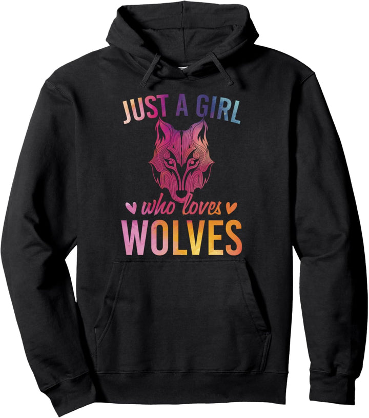 Nur ein Mädchen das Wölfe liebt Tier des Waldes Wolf Pullover Hoodie