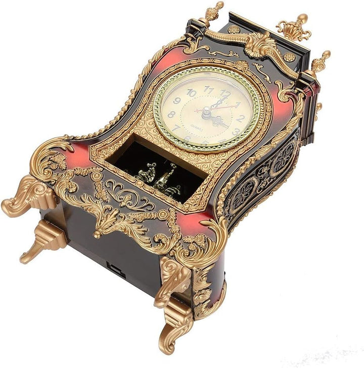 Vintage Tischuhr, batteriebetrieben, antike, analoge Retro-Uhr für Raumdekoration, leise, elegante N