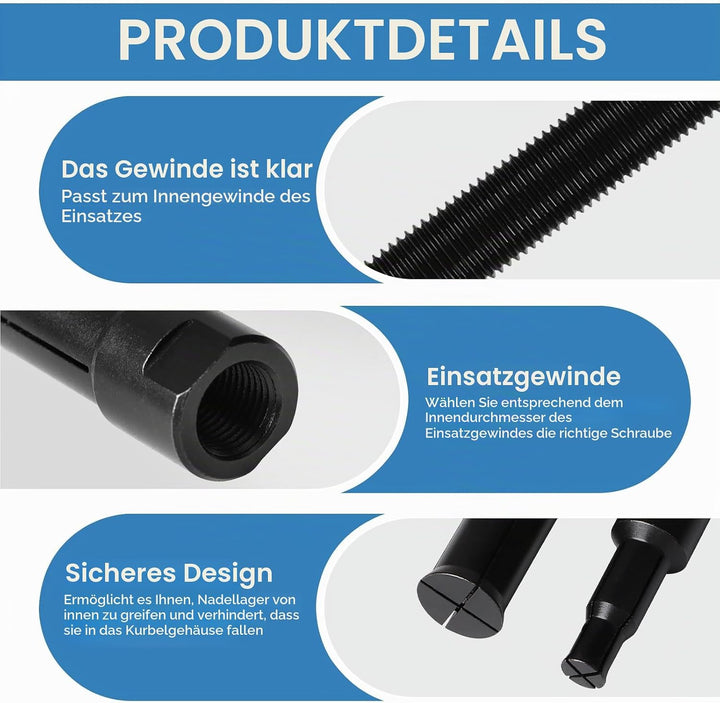 Lagerabzieher Innen, 9-23mm Innenlager Abzieher Set, Motorrad Innenabzieher Lager mit 5 Grössen Offe