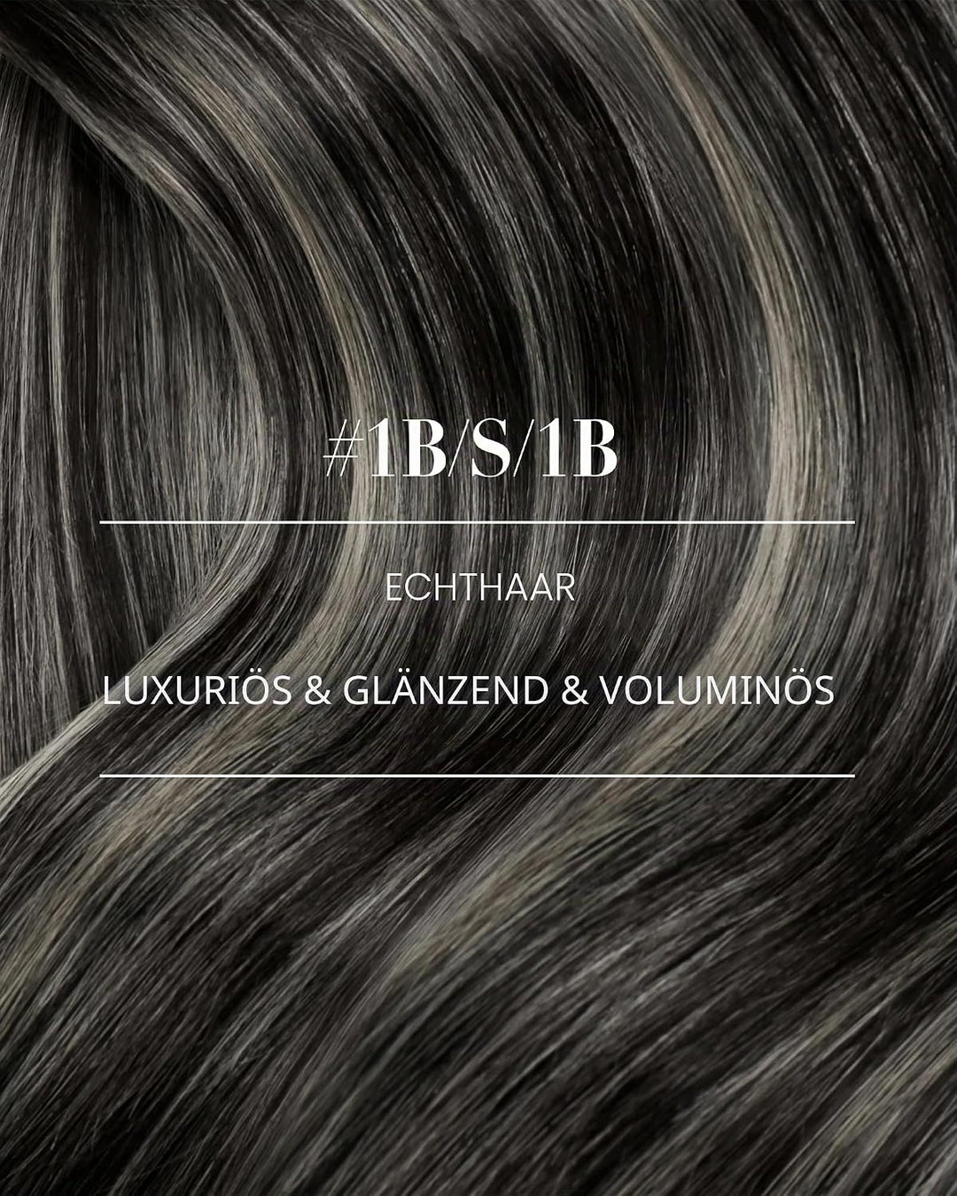 YoungSee Echthaar Extensions Clip Ombre Schwarz 7 Stück 30cm Clip in Extensions Echthaar Schwarz Bal