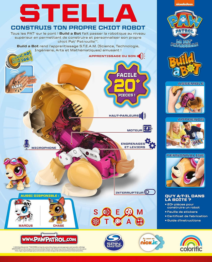 Paw Patrol – Stella – Build A Bot – Bauspiel – Interaktives Spielzeug – Bauen Sie Ihren eigenen Robo