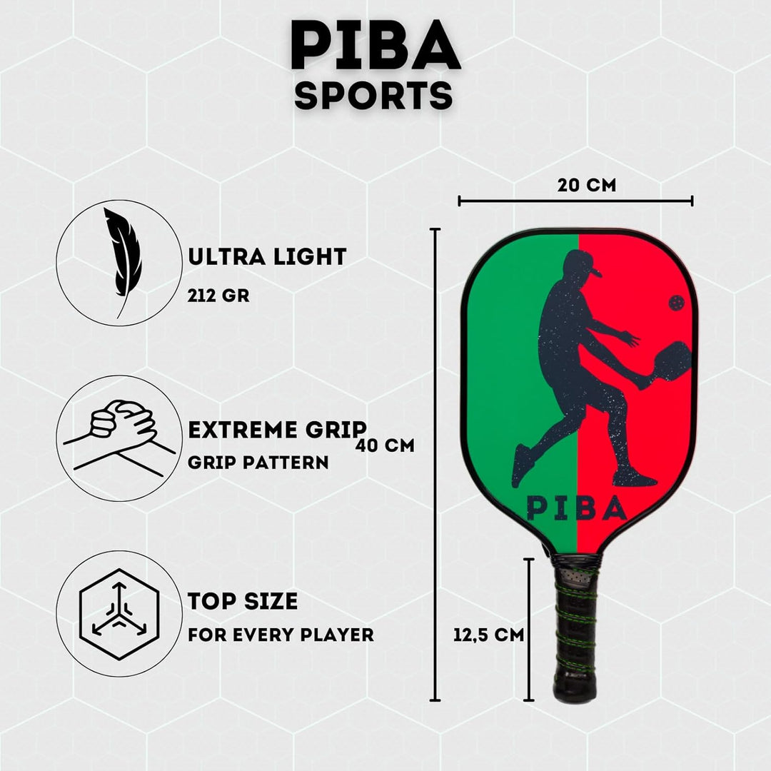 Pickleball Schläger Set inkl. Tasche 2X Paddel 2X Indoor Bälle 2X Outdoor Bälle und Praktischer Trag