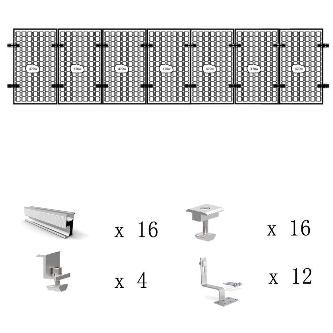 Solarmodul Halterung,Ziegeldach Solarpanel Halterung Dachhalterung für Aufachmontage Solar PV,Montag