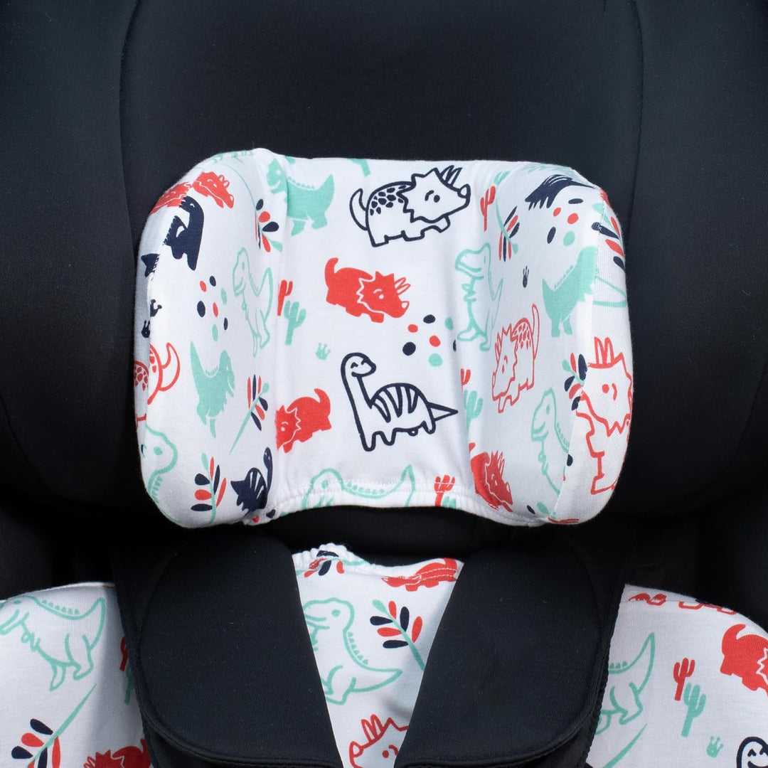 JYOKO Kids Bezug aus Baumwolle für Autositzverkleinerer, kompatibel mit Joie I-Spin 360 (Dino Party)