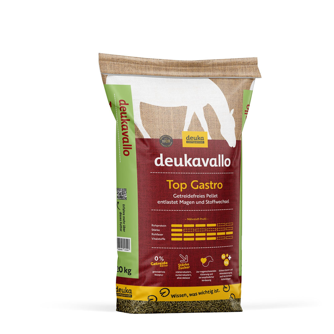 deukavallo Top Gastro 20 kg | Pferdefutter | Spezialfutter für Magen- und stoffwechselempfindliche P