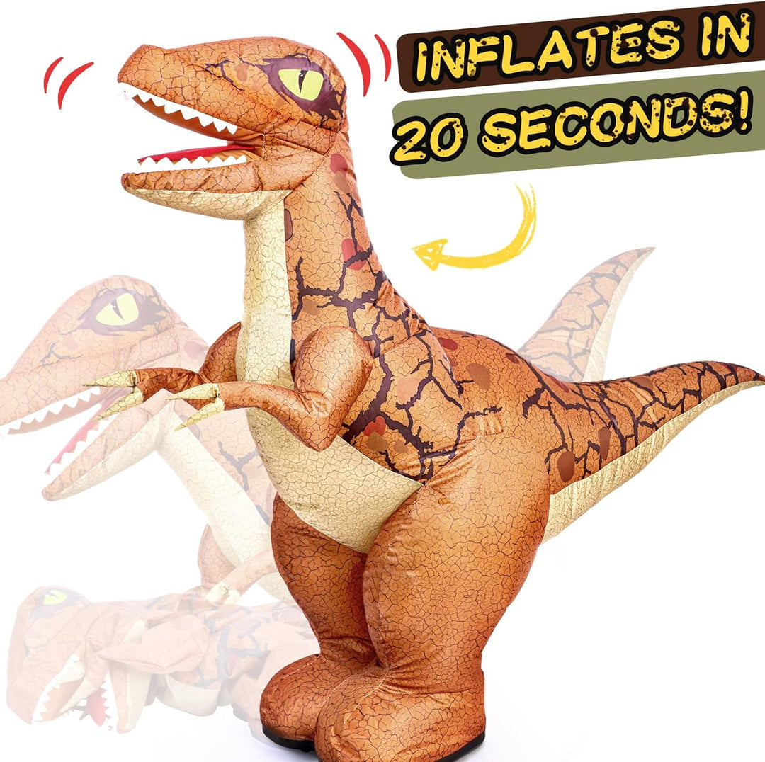 Jovow 2.4GHz Fernbedienung Aufblasbarer Dinosaurier Spielzeug,Elektrischer Dino mit 360° Drehung&amp;Vor