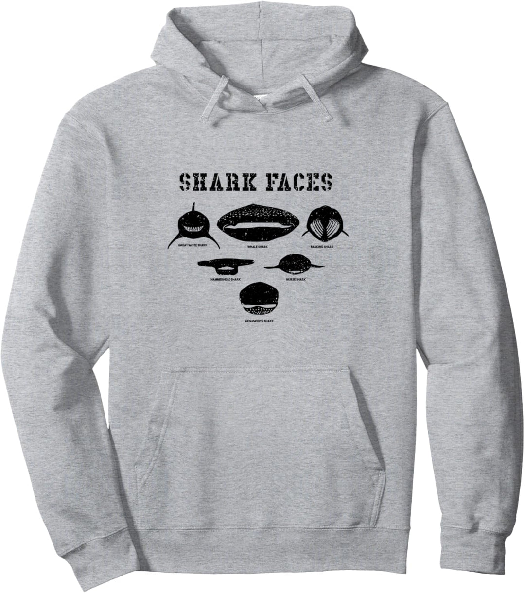 Haifisch: Shark Faces - Haie Sprüche Pullover Hoodie