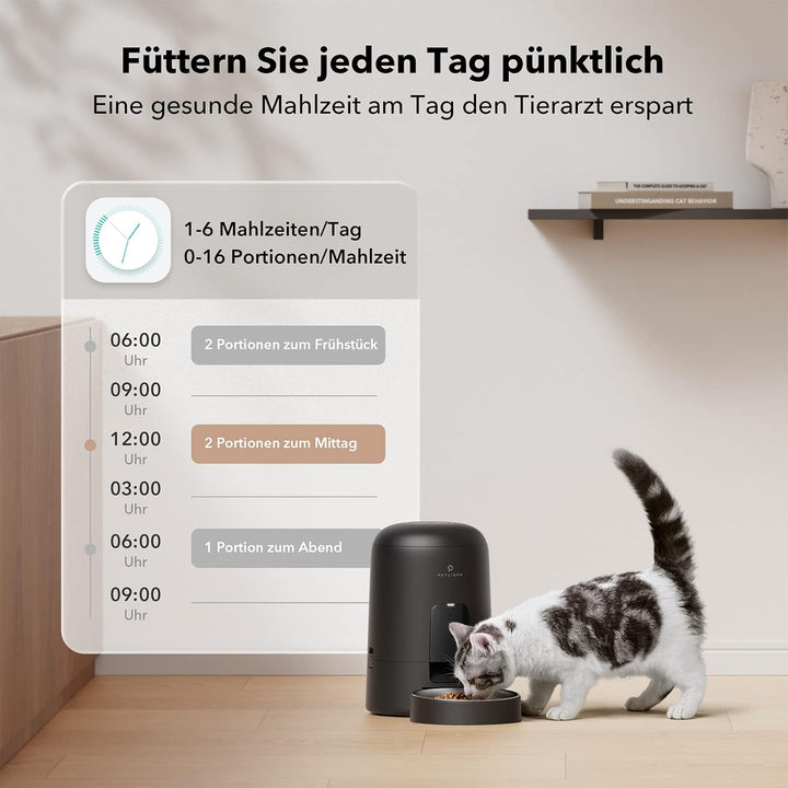 PETLIBRO Futterautomat Katze, Katzenfutterspender mit 180 Tagen Batterielebensdauer, Timed Katzenfut