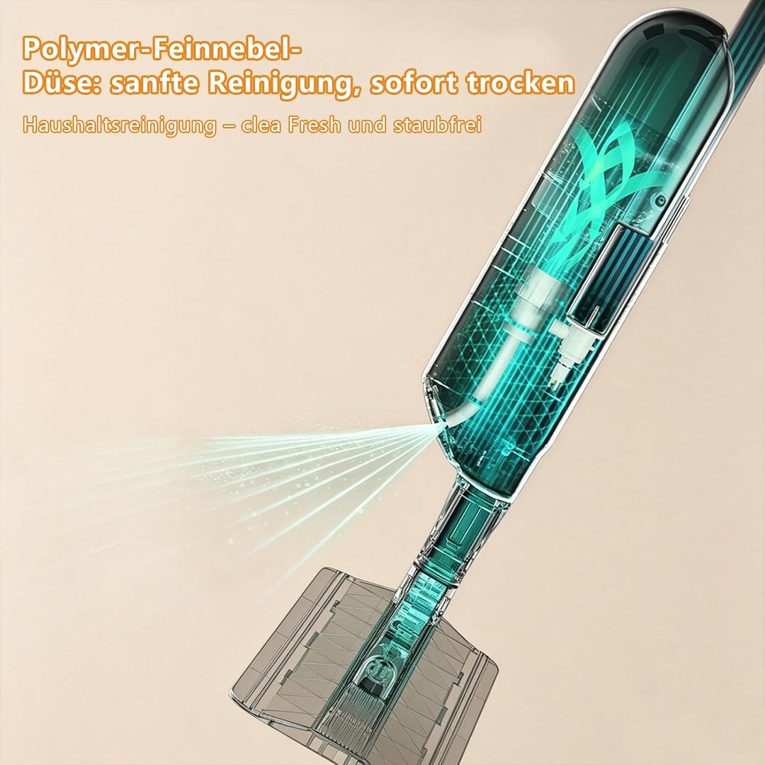 Wischmopp mit Sprühfunktion, 360° drehbarer Bodenwischer Set | Leichter Mop mit feinem Sprühnebel Wa