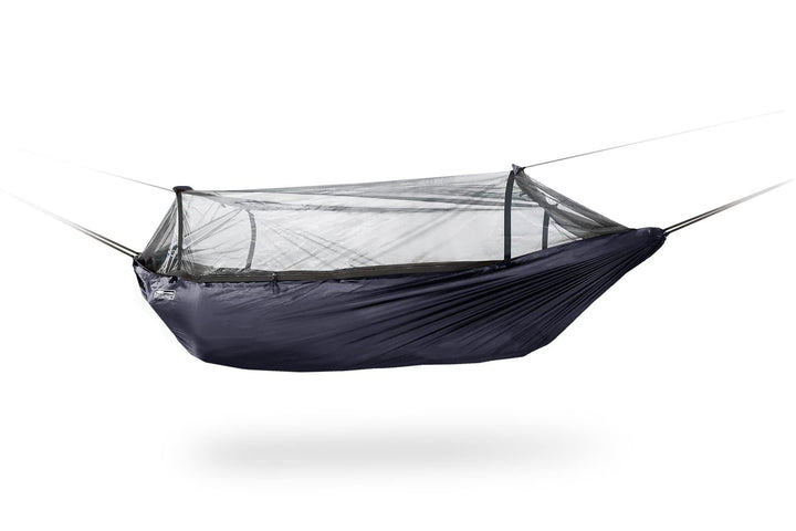 DD Frontline Hängematte – Camping, leicht Jungle Hängematte mit Moskitonetz Schwarz - Schwarz, Schwa