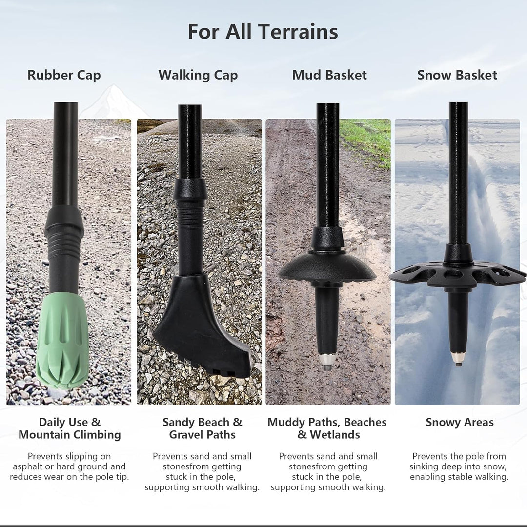 BISINNA Wanderstöcke 135cm Teleskop Trekkingstöcke aus Aluminium, Korkgriff, 2 Stück, Unisex für Erw
