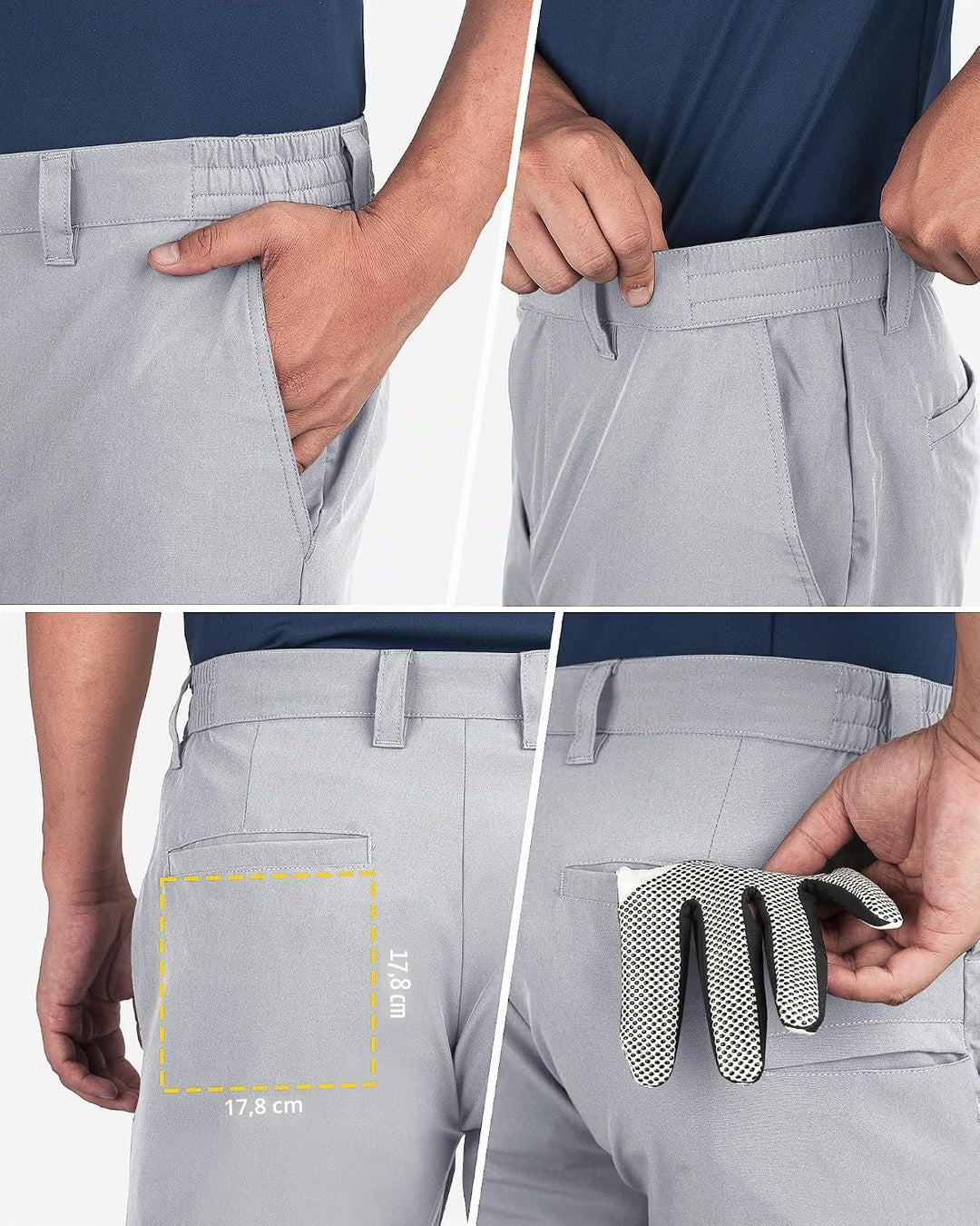 33,000ft Herren Golf Shorts UPF 50+ Stretch Shorts Leichte Schnelltrocknende 9" Bermuda Shorts Kurze