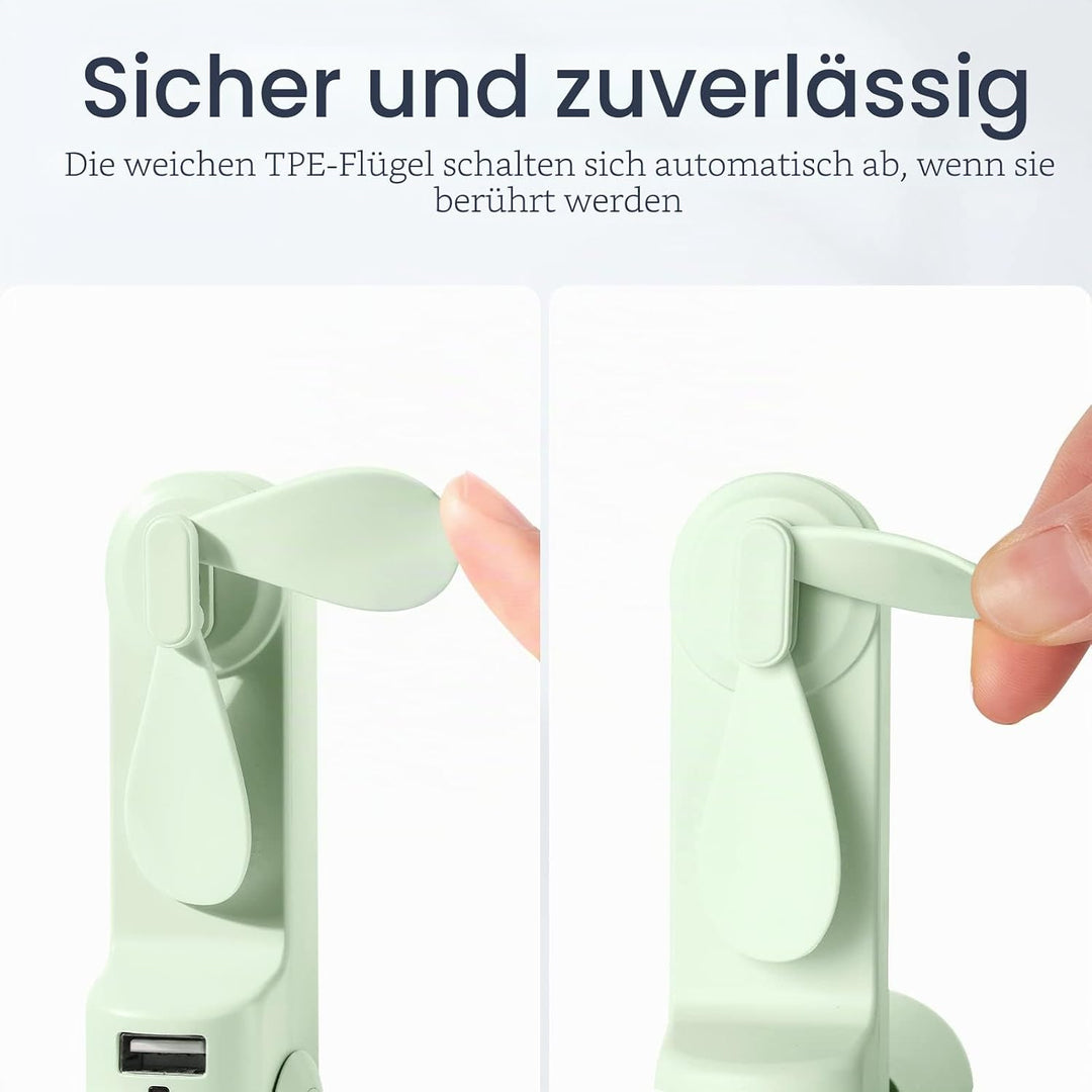JISULIFE Handventilator, Mini Tragbarer Handventilator, Batteriebetrieben [14-21 Stunden], Wiederauf