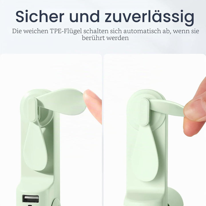JISULIFE Handventilator, Mini Tragbarer Handventilator, Batteriebetrieben [14-21 Stunden], Wiederauf