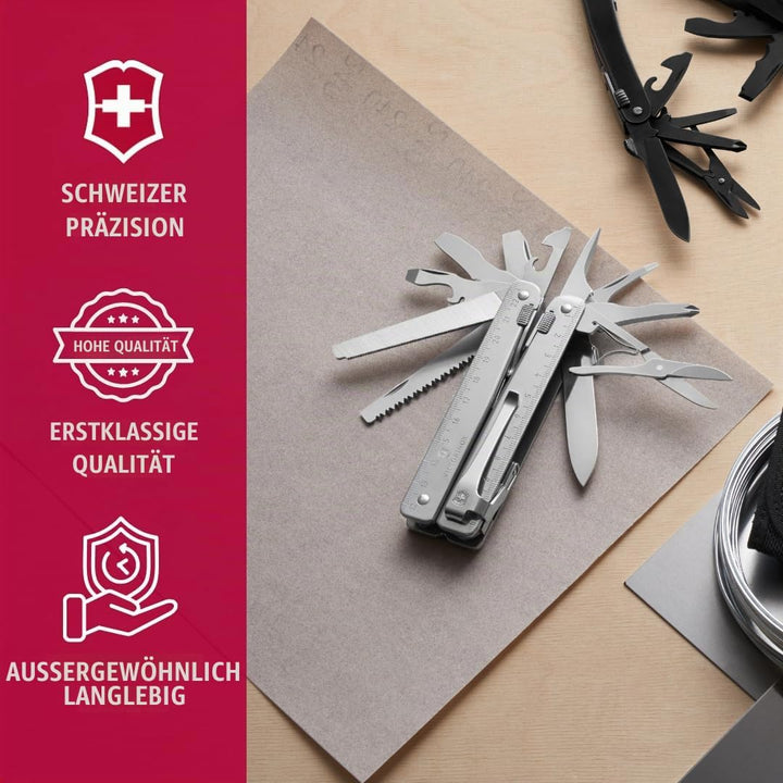 Victorinox, Multifunktionstool, SwissTool, Taschen Werkzeug, Funktionen, Kombi-Spitzzange, Feststell