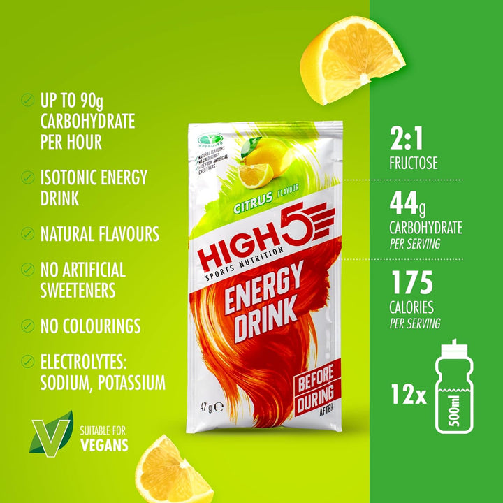 High5 Energy Source Citrus (12 x 47g Sachet), 1er Pack (1 x 564 g) Citrus unisize, Citrus unisize