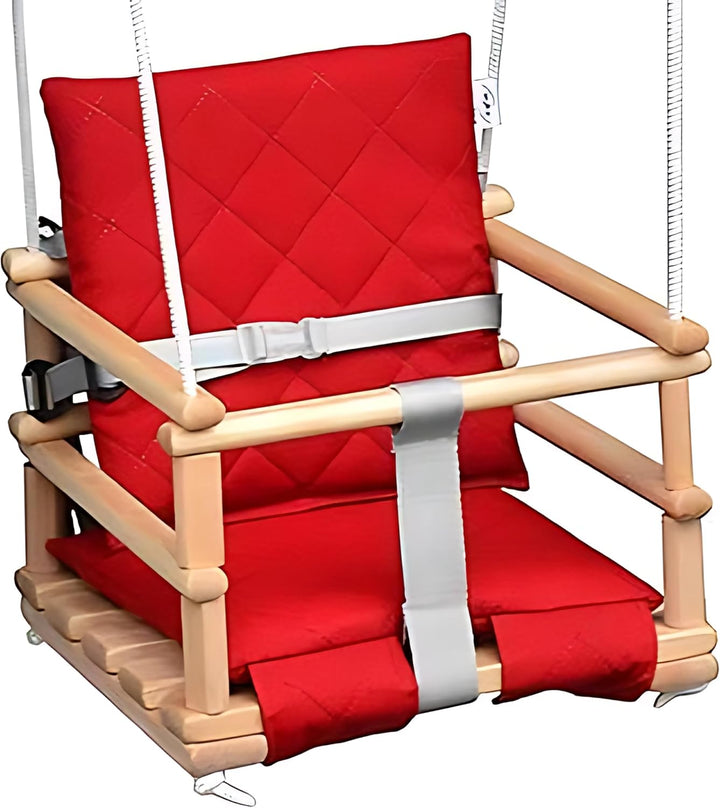 Holz Babyschaukel, Kinderschaukel, Schaukel für Kinder Schaukel 3 in 1 + SICHERHEITSGURT, Kleinkinds
