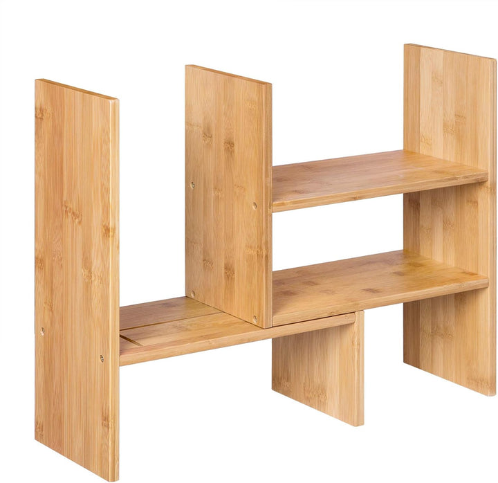SONGMICS 3 verstellbarer Ablagesystem Tisch-Organizer, platzsparendes DIY-Tischregal, kleines Bücher