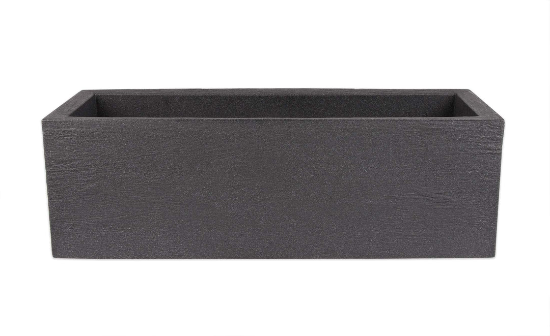 BigDean Pflanzkübel 80x30 cm gross - Granitstein-Optik in Anthrazit - Für Aussen, frostsicher & wass
