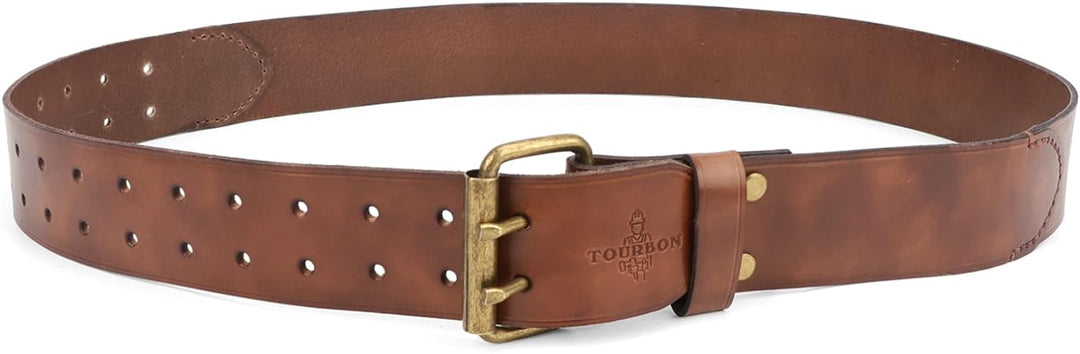 TOURBON Deluxe Rindsleder Gürtel für DIY Werkstatt Werkzeugtasche Western Cowboy Herren Gurt Grösse