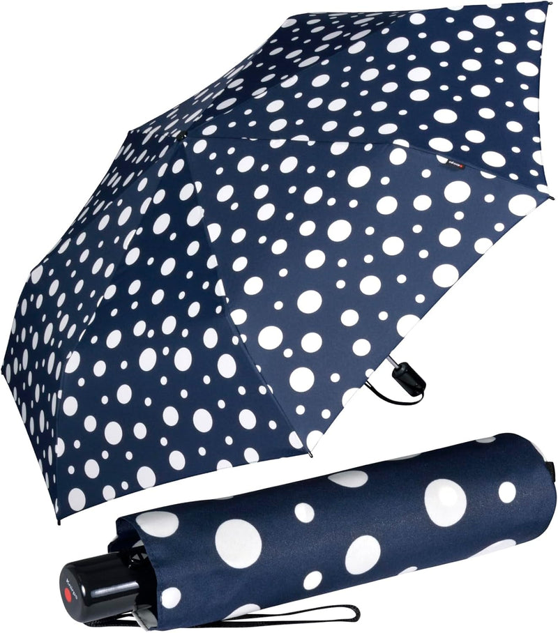 Knirps Taschenschirm Slim Duomatic Dots - Navy, Navy