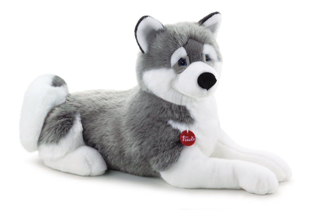 trudi 22276 Dog Klassik Plüschhund Husky Marcus ca. 40 cm, Grösse XXL, hochwertiges Stofftier mit we