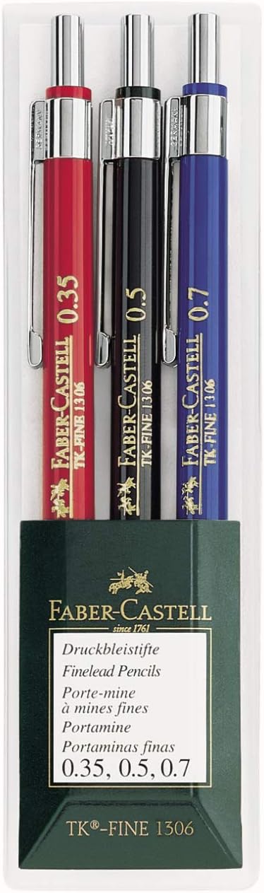 Faber-Castell Zeichenplatte TK-System A4 171274 + Tragetasche A4 175704 + 3erSet TK-FINE Druckbleist