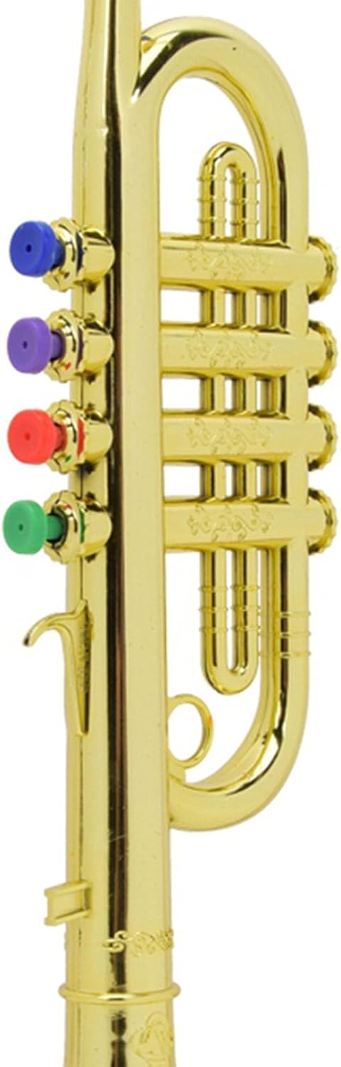AUNMAS Kindertrompete, Goldene Beschichtete Kindertrompete, Vorschulmusikspielzeug, Oberflächenspass