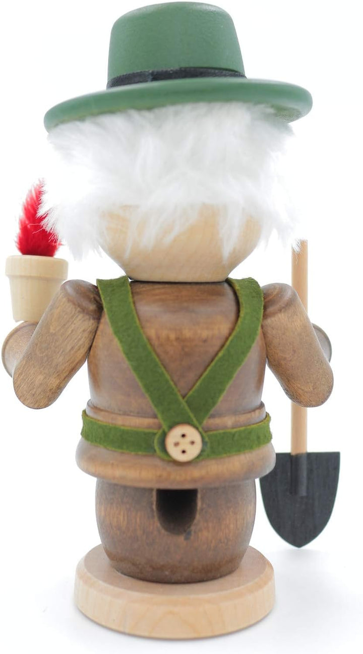 Kuhnert - Original Erzgebirgische Holzkunst Räuchermann Räucherfigur Wichtel 15cm - Gärtner
