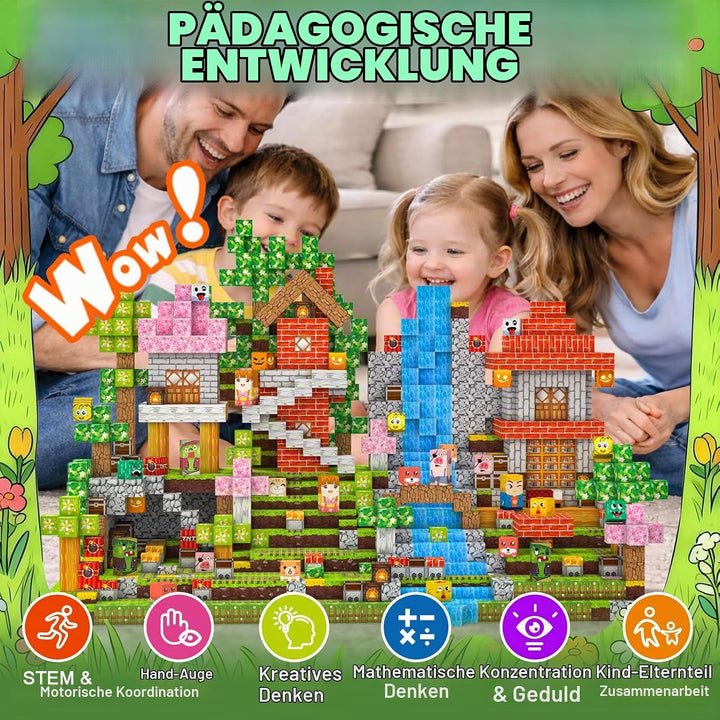 Magnetische Bausteine 220 PCS 2CM Magnetbausteine für Kinder ab 3 Jahre Blocks, Montessori Spielzeug